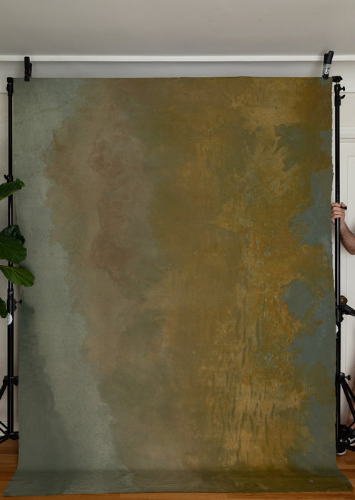 Canyon Moss #0716 Hand Painted Big Muslin Backdrop in a Bag