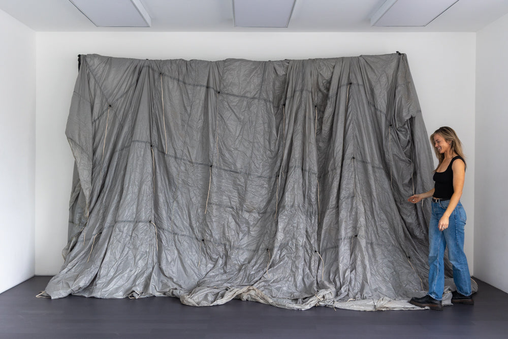 French Silver #0881 Vintage Parachute Backdrop