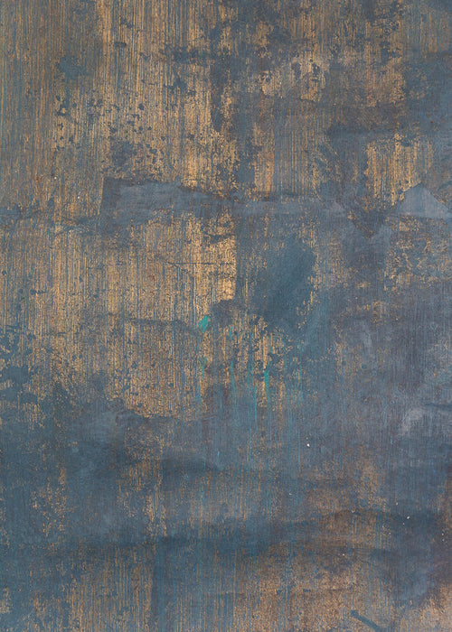 gold foil and teal plaster paint