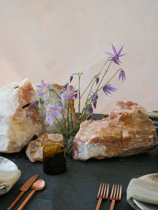 Custom tablescape with Great Salt Lake canvas backdrop by Ultraviolet Backdrops for Nicole Chapman Design. Image by Anya Kernes.