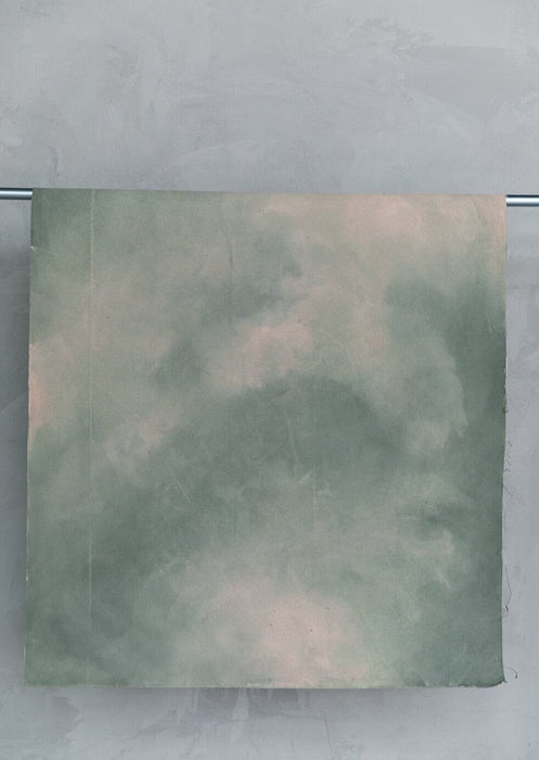 Evergreen & Coral #0039 // Extra-Small Hand-Painted Canvas Backdrop Painting