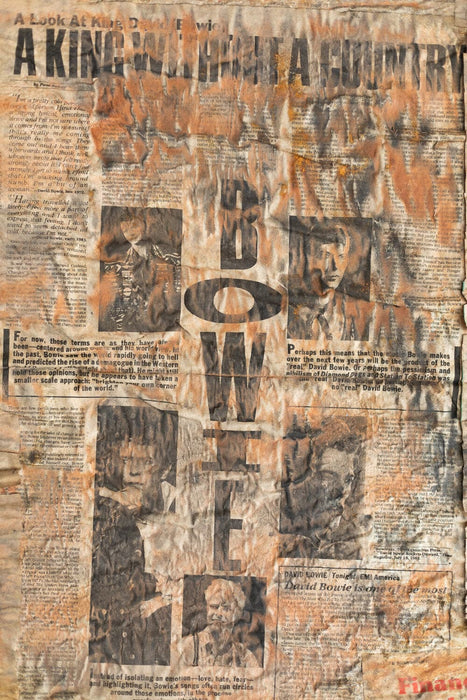 david bowie newspaper article background for photography