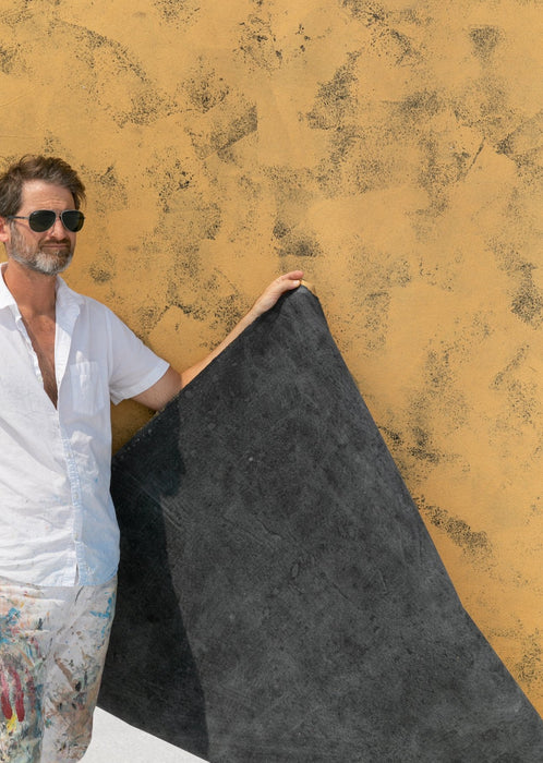 Onyx and Pyrite #0239 // Large+ Hand-Painted Canvas Backdrop.