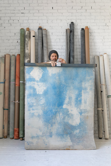 Heavy Metal Gray #0252 // Small Double-Sided Hand-Painted Canvas Backdrop.