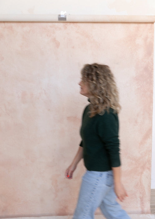 Coral Pink #0577 Sandstone Study Medium Hand-Painted Canvas Backdrop