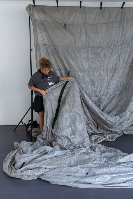 French Silver #0881 Vintage Parachute Backdrop