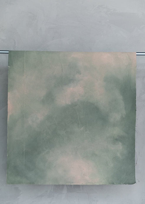 Evergreen & Coral #0039 // Extra-Small Hand-Painted Canvas Backdrop Painting