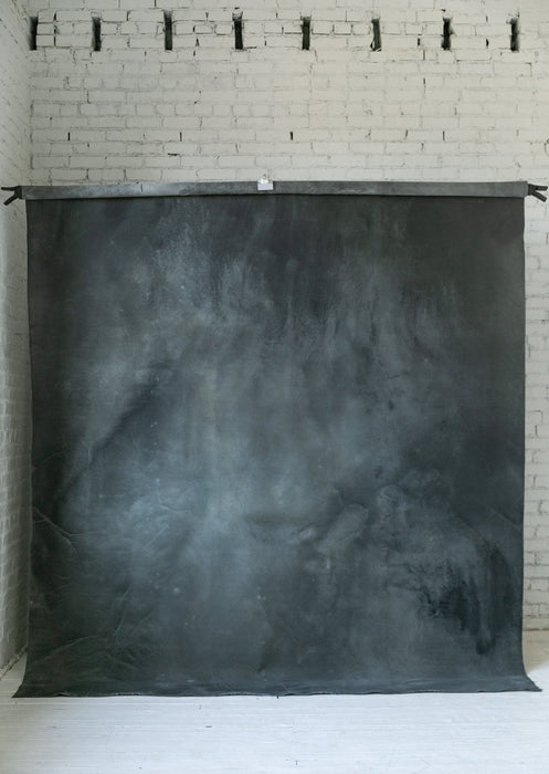 Off-Beat Black #0357 // XLarge Odd Hand-Painted Canvas Backdrop Painting.