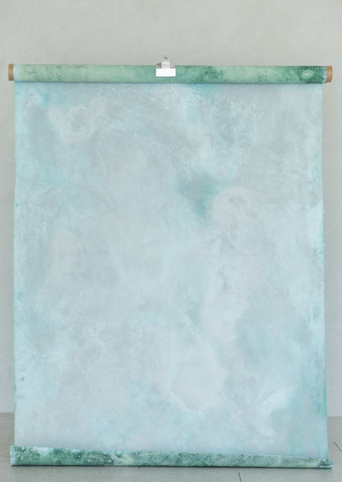 Blue Greens #0511 Small Hand-Painted Canvas Backdrop